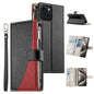 Stitching Multi-card Zipper Wallet Leather Phone Case with Short Strap, For iPhone 15, For iPhone 14 Plus, For iPhone 14 / 13, For iPhone 14 Pro