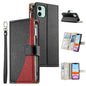 Stitching Multi-card Zipper Wallet Leather Phone Case with Short Strap, For iPhone 11 Pro Max, For iPhone 11, For iPhone 11 Pro, For iPhone X / XS