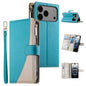 Stitching Multi-card Zipper Wallet Leather Phone Case with Short Strap, For iPhone 17e / 16e, For iPhone 17 Pro Max, For iPhone 17 Pro, For iPhone 17