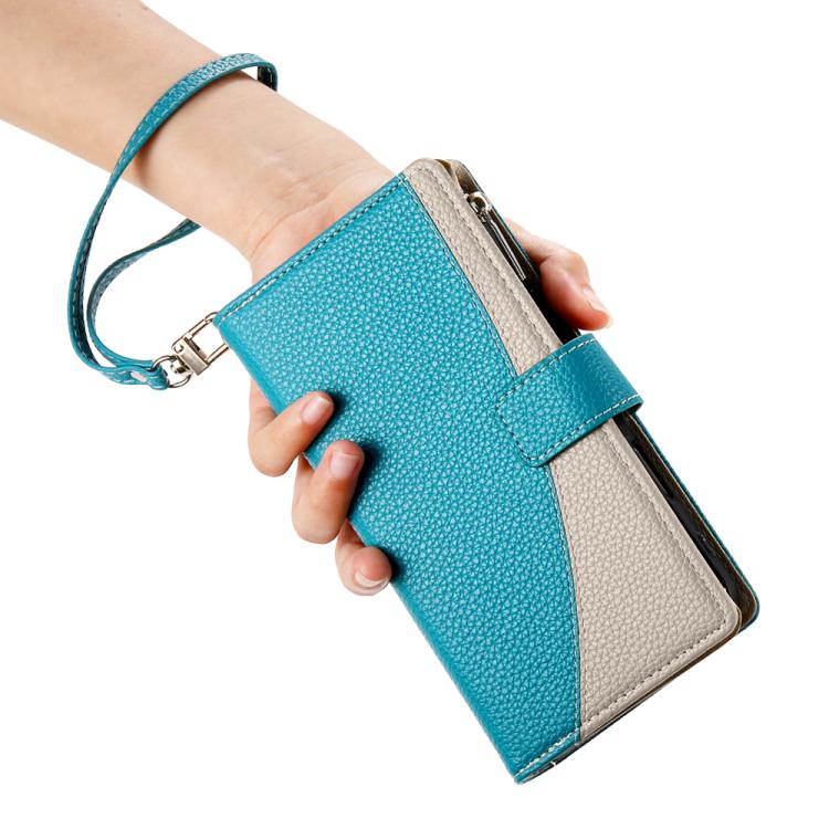 Stitching Multi-card Zipper Wallet Leather Phone Case with Short Strap, For iPhone 18 Pro / 17 Pro, For iPhone 18 Pro Max / 17 Pro Max, For iPhone 17e / 16e, For iPhone 17