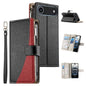 Stitching Multi-card Zipper Wallet Leather Phone Case with Short Strap, For iPhone Air, For iPhone 16 Pro Max, For iPhone 16 Pro, For iPhone 16 Plus