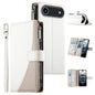 Stitching Multi-card Zipper Wallet Leather Phone Case with Short Strap, For iPhone Air, For iPhone 16 Pro Max, For iPhone 16 Pro, For iPhone 16 Plus