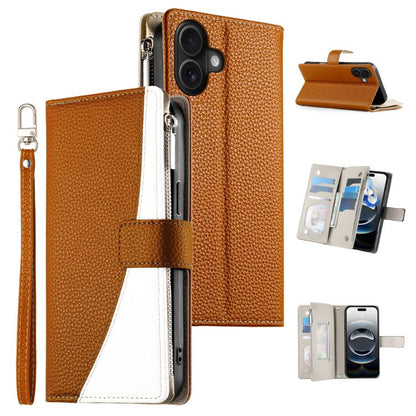 Stitching Multi-card Zipper Wallet Leather Phone Case with Short Strap, For iPhone 17 Pro Max, For iPhone 17 Pro, For iPhone 17, For iPhone Air