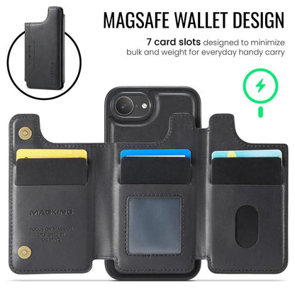 MAGKING K3 Series MagSafe RFID Card Bag Detachable Phone Case, For iPhone 16e, For iPhone 16 Pro Max, For iPhone 16 Pro, For iPhone 16 Plus