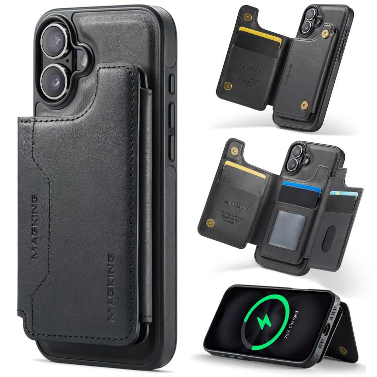 MAGKING K3 Series MagSafe RFID Card Bag Detachable Phone Case, For iPhone 16 Plus, For iPhone 16