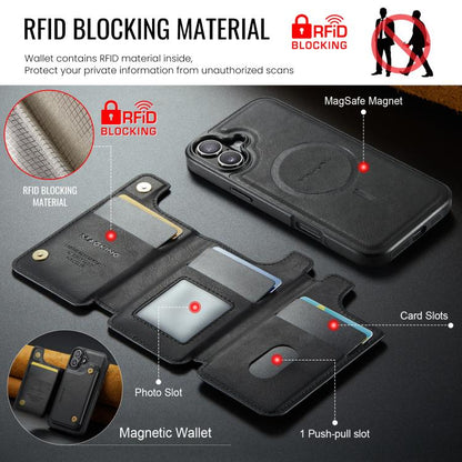 MAGKING K3 Series MagSafe RFID Card Bag Detachable Phone Case, For iPhone 16 Plus, For iPhone 16