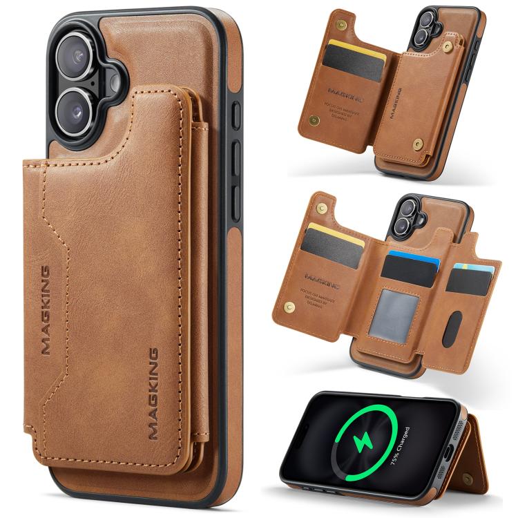 MAGKING K3 Series MagSafe RFID Card Bag Detachable Phone Case, For iPhone 16 Plus, For iPhone 16
