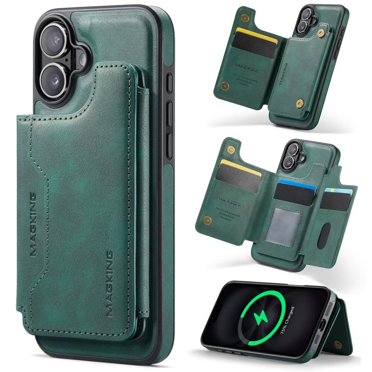 MAGKING K3 Series MagSafe RFID Card Bag Detachable Phone Case, For iPhone 16 Plus, For iPhone 16