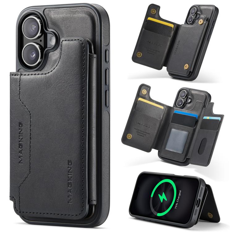 MAGKING K3 Series MagSafe RFID Card Bag Detachable Phone Case, For iPhone 16 Plus, For iPhone 16