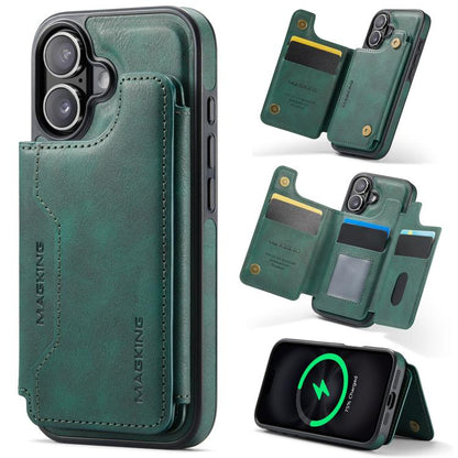 MAGKING K3 Series MagSafe RFID Card Bag Detachable Phone Case, For iPhone 16 Plus, For iPhone 16