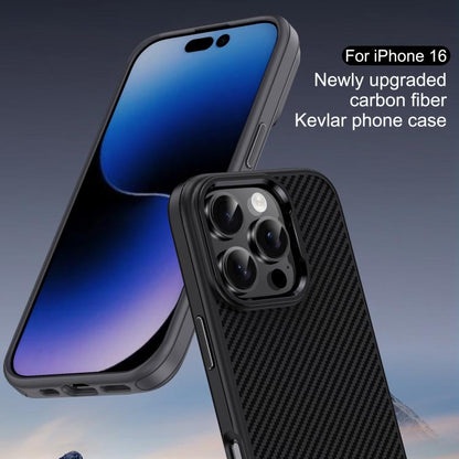 iPAKY Star Lord Series Carbon Fiber Textured Oil Spray PC+TPU Phone Case, For iPhone 17e / 16e, For iPhone 16 Pro Max, For iPhone 16 Pro, For iPhone 16 Plus, For iPhone 16