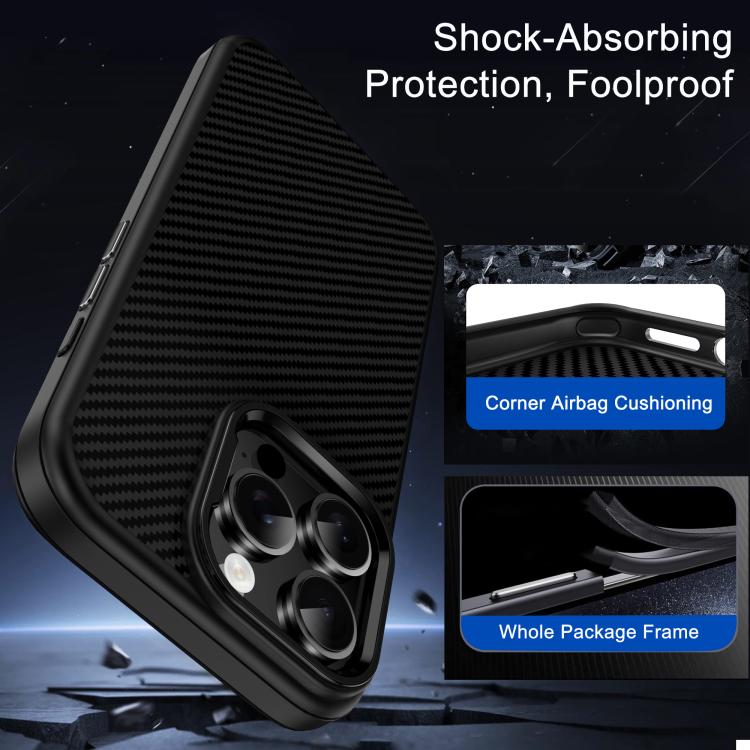 iPAKY Star Lord Series Carbon Fiber Textured Oil Spray PC+TPU Phone Case, For iPhone 17e / 16e, For iPhone 16 Pro Max, For iPhone 16 Pro, For iPhone 16 Plus, For iPhone 16