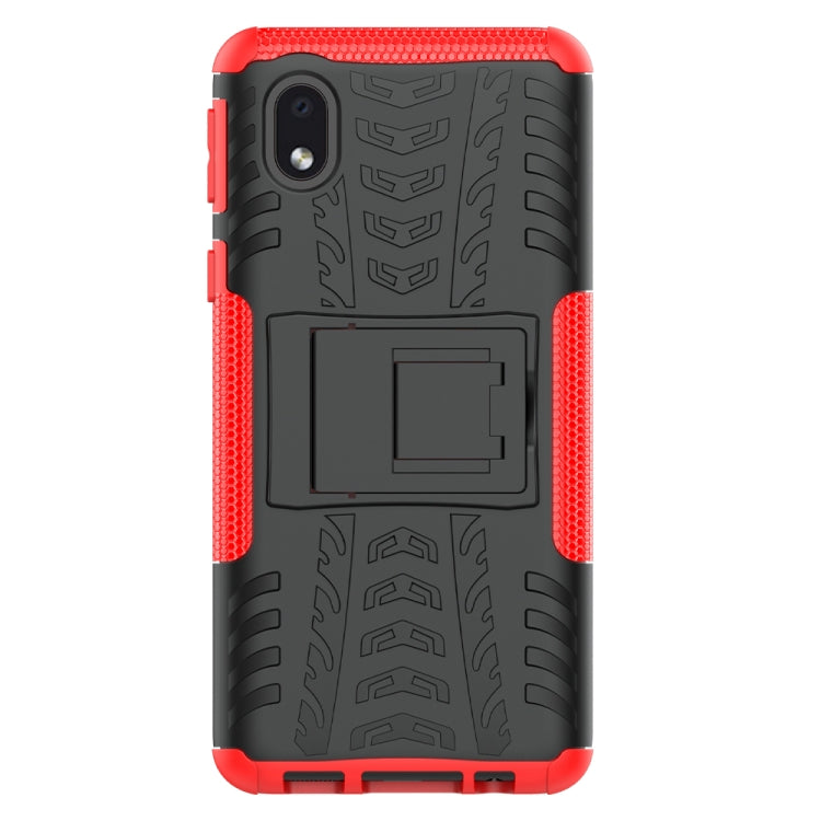 Tire Texture Shockproof TPU + PC Protective Case with Holder