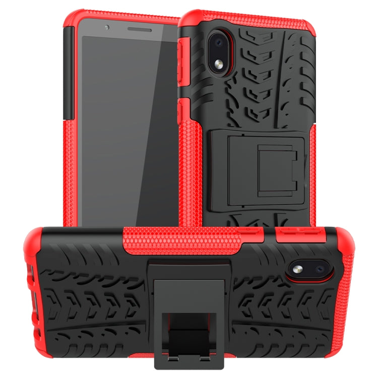 Tire Texture Shockproof TPU + PC Protective Case with Holder