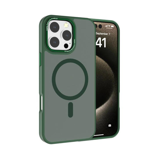Kalebol Metal Lens Frame MagSafe Frosted PC Phone Case, For iPhone 16 Pro Max, For iPhone 16 Pro