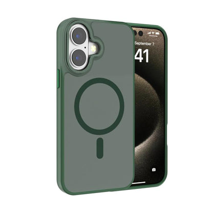 Kalebol Metal Lens Frame MagSafe Frosted PC Phone Case, For iPhone 16 Plus, For iPhone 16