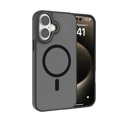 Kalebol Metal Lens Frame MagSafe Frosted PC Phone Case, For iPhone 16 Plus, For iPhone 16