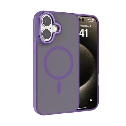Kalebol Metal Lens Frame MagSafe Frosted PC Phone Case, For iPhone 16 Plus, For iPhone 16