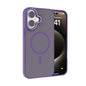 Kalebol Metal Lens Frame MagSafe Frosted PC Phone Case, For iPhone 16 Plus, For iPhone 16
