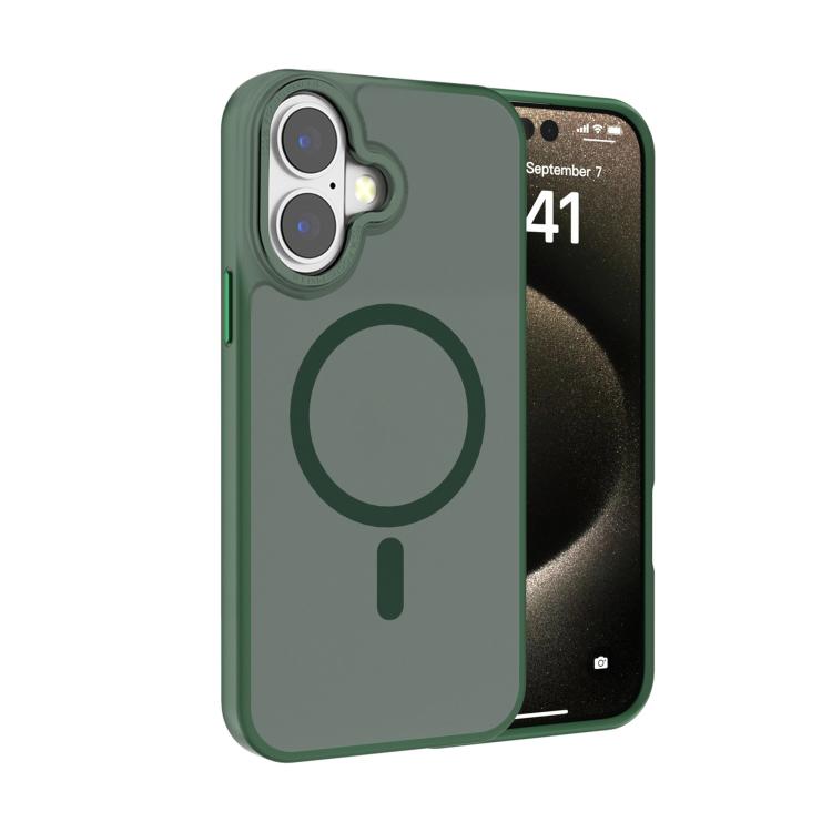 Kalebol Metal Lens Frame MagSafe Frosted PC Phone Case, For iPhone 16 Plus, For iPhone 16
