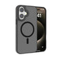 Kalebol Metal Lens Frame MagSafe Frosted PC Phone Case, For iPhone 16 Plus, For iPhone 16