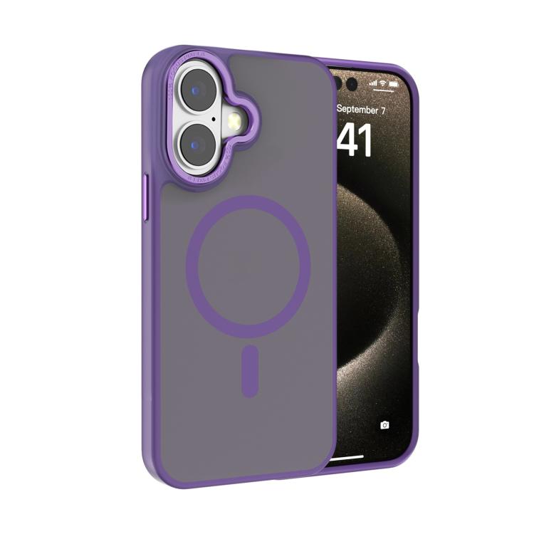 Kalebol Metal Lens Frame MagSafe Frosted PC Phone Case, For iPhone 16 Plus, For iPhone 16