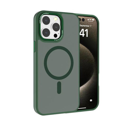 Kalebol Metal Lens Frame MagSafe Frosted PC Phone Case, For iPhone 15 Pro Max, For iPhone 15 Pro