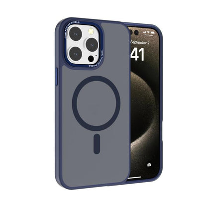 Kalebol Metal Lens Frame MagSafe Frosted PC Phone Case, For iPhone 15 Pro Max, For iPhone 15 Pro