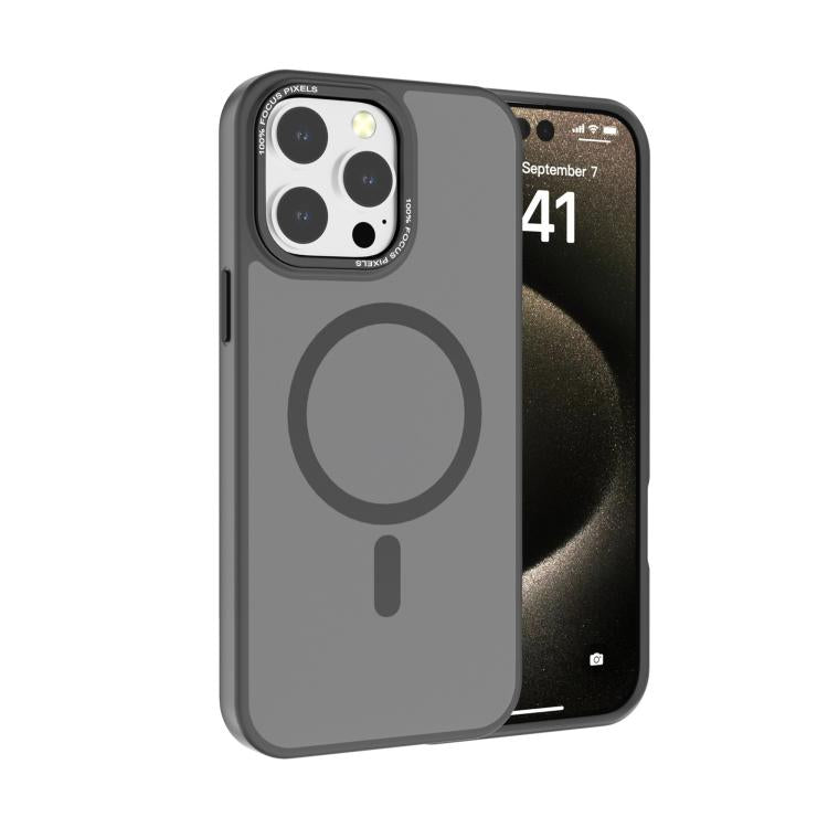 Kalebol Metal Lens Frame MagSafe Frosted PC Phone Case, For iPhone 15 Pro Max, For iPhone 15 Pro