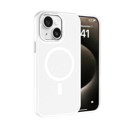 Kalebol Metal Lens Frame MagSafe Frosted PC Phone Case, For iPhone 14 Plus, For iPhone 14