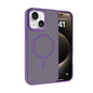Kalebol Metal Lens Frame MagSafe Frosted PC Phone Case, For iPhone 14 Plus, For iPhone 14