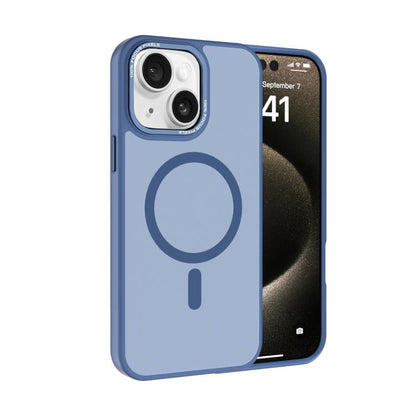 Kalebol Metal Lens Frame MagSafe Frosted PC Phone Case, For iPhone 14 Plus, For iPhone 14