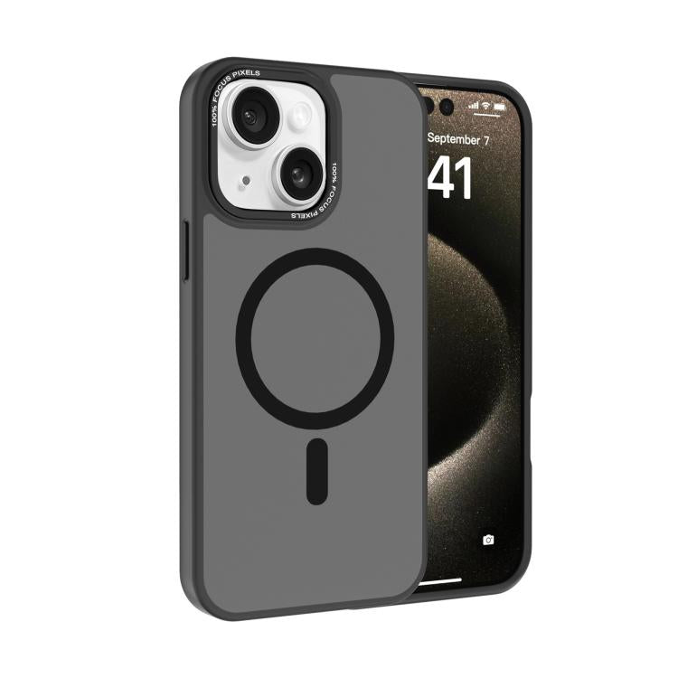 Kalebol Metal Lens Frame MagSafe Frosted PC Phone Case, For iPhone 14 Plus, For iPhone 14