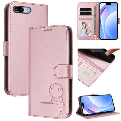 Litter Panda Embossing RFID Leather Phone Case with Lanyard