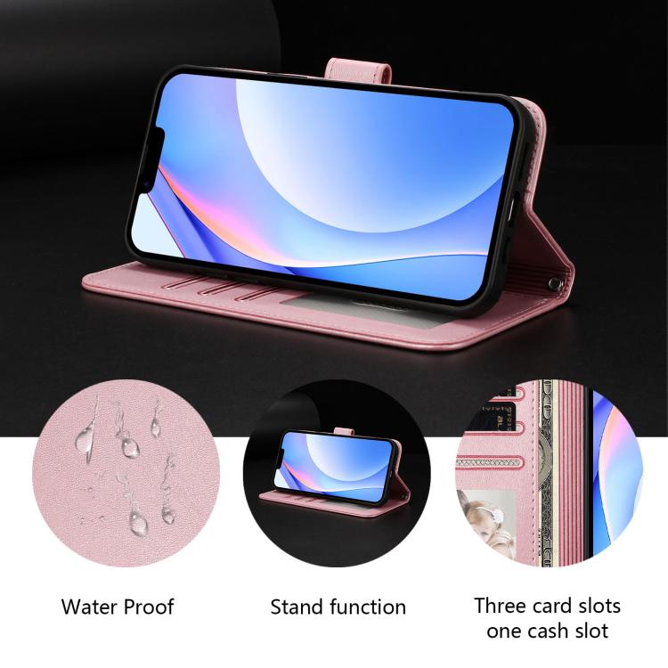Litter Panda Embossing RFID Leather Phone Case with Lanyard, For iPhone 18 Pro / 17 Pro, For iPhone 18 Pro Max / 17 Pro Max, For iPhone 17e / 16e, For iPhone 17