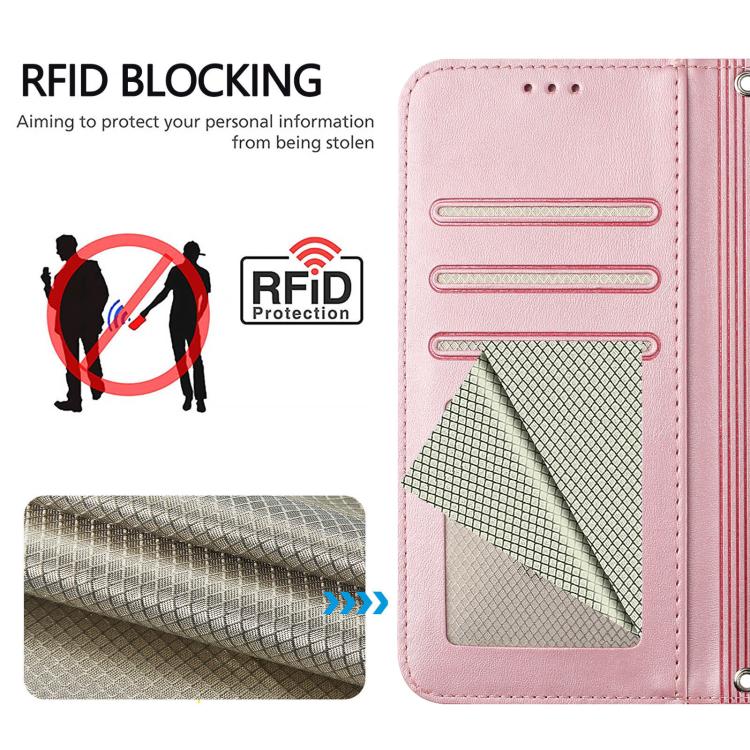 Litter Panda Embossing RFID Leather Phone Case with Lanyard, For iPhone 18 Pro / 17 Pro, For iPhone 18 Pro Max / 17 Pro Max, For iPhone 17e / 16e, For iPhone 17