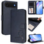 Litter Panda Embossing RFID Leather Phone Case with Lanyard, For iPhone Air, For iPhone 16 Pro Max, For iPhone 16 Pro, For iPhone 16 Plus