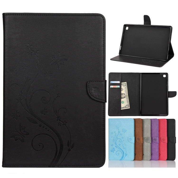 Butterfly Flower Embossing Pattern Horizontal Flip Leather Case with Holder & Card Slots & Wallet