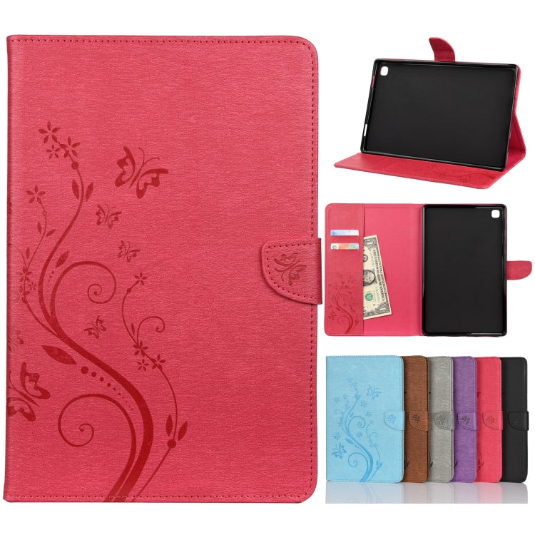 Butterfly Flower Embossing Pattern Horizontal Flip Leather Case with Holder & Card Slots & Wallet