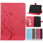 Butterfly Flower Embossing Pattern Horizontal Flip Leather Case with Holder & Card Slots & Wallet