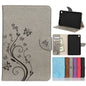 Butterfly Flower Embossing Pattern Horizontal Flip Leather Case with Holder & Card Slots & Wallet