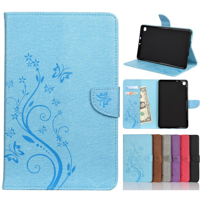 Butterfly Flower Embossing Pattern Horizontal Flip Leather Case with Holder & Card Slots & Wallet