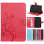 Butterfly Flower Embossing Pattern Horizontal Flip Leather Case with Holder & Card Slots & Wallet