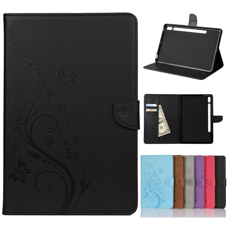 Butterfly Flower Embossing Pattern Horizontal Flip Leather Case with Holder & Card Slots & Wallet