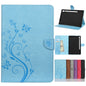 Butterfly Flower Embossing Pattern Horizontal Flip Leather Case with Holder & Card Slots & Wallet