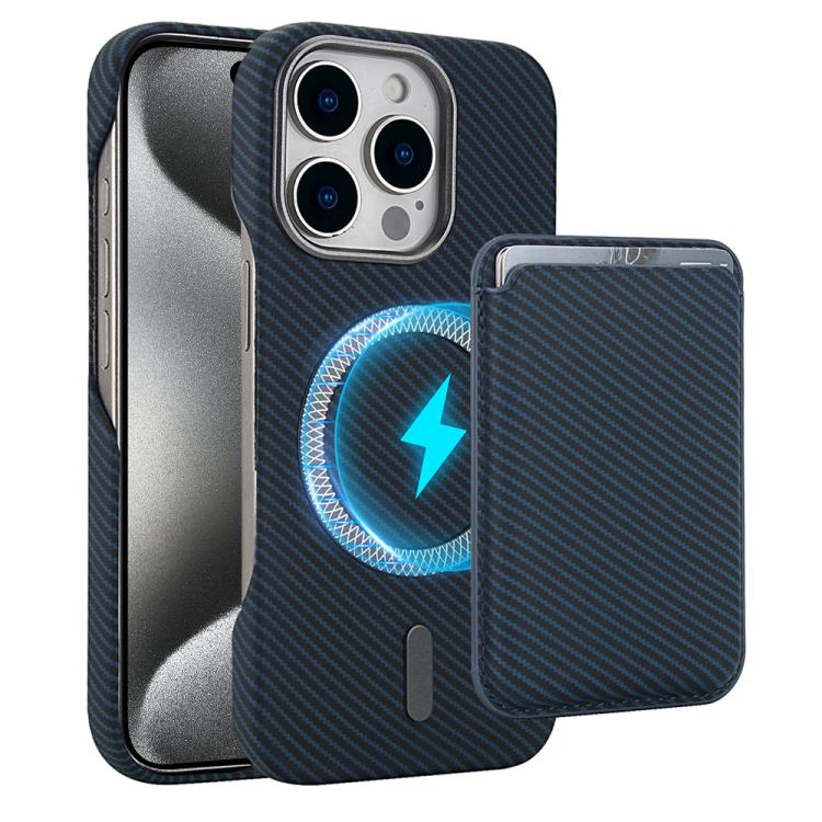 Carbon Fiber MagSafe Magnetic Card Holder Phone Case, For iPhone 15 Pro Max, For iPhone 15 Pro, For iPhone 15 Plus, For iPhone 15