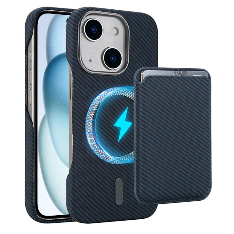 Carbon Fiber MagSafe Magnetic Card Holder Phone Case, For iPhone 15 Pro Max, For iPhone 15 Pro, For iPhone 15 Plus, For iPhone 15