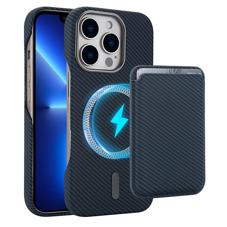 Carbon Fiber MagSafe Magnetic Card Holder Phone Case, For iPhone 13 Pro Max, For iPhone 13 Pro, For iPhone 13, For iPhone 12