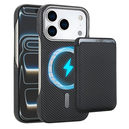Carbon Fiber MagSafe Magnetic Card Holder Phone Case, For iPhone 17 Pro Max, For iPhone 17 Pro, For iPhone 17, For iPhone Air