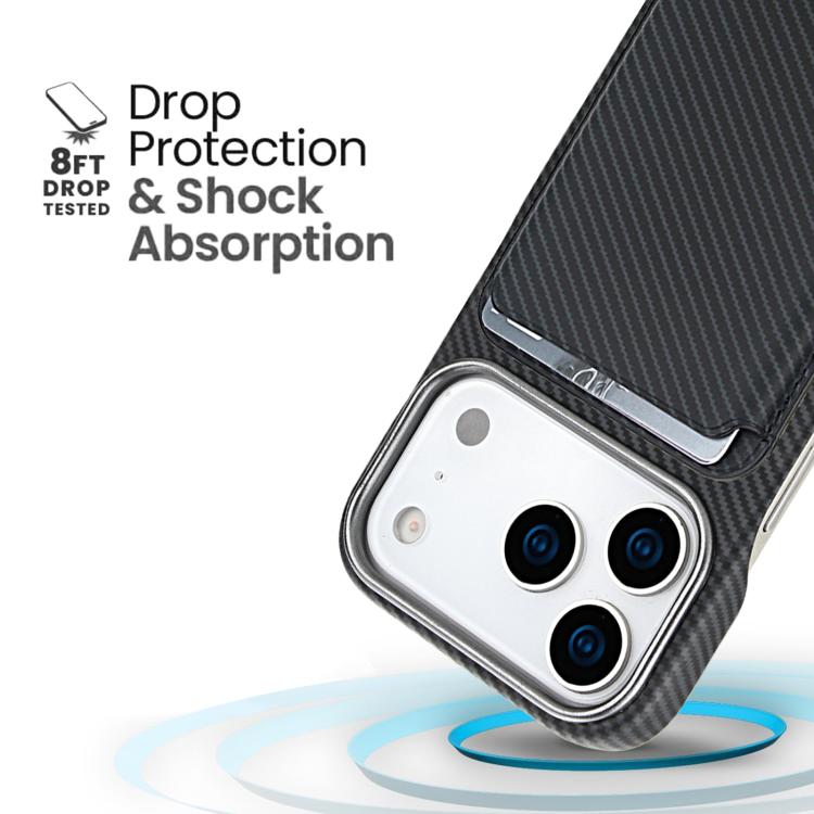 Carbon Fiber MagSafe Magnetic Card Holder Phone Case, For iPhone 18 Pro / 17 Pro, For iPhone 18 Pro Max / 17 Pro Max, For iPhone 17, For iPhone Air, For iPhone 16 Pro Max